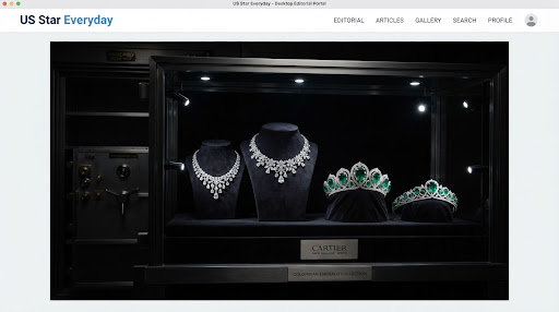 High-jewelry diamond necklaces displayed on dark velvet
